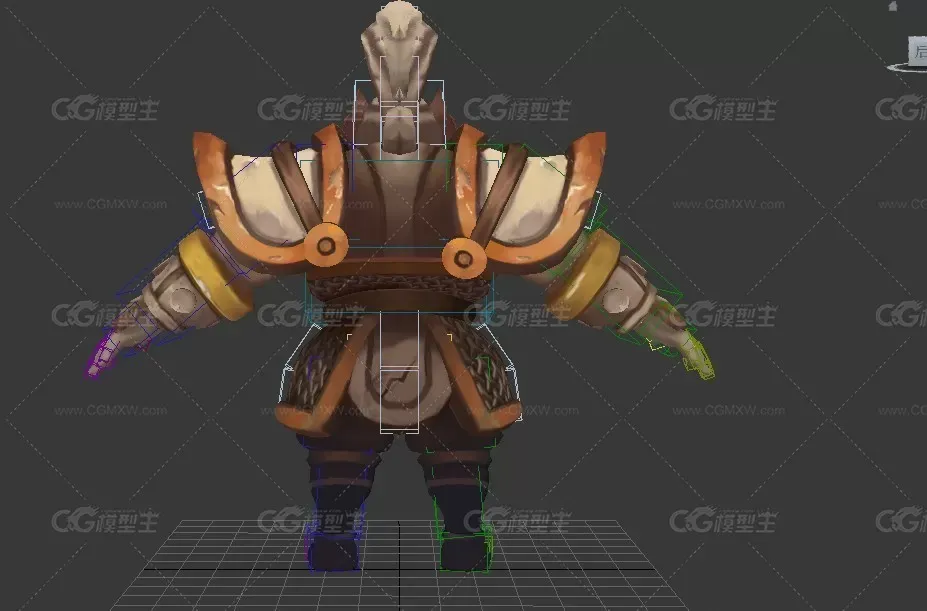 中国石像 石俑 将军 卡通人物雕像 3dmax动画-21