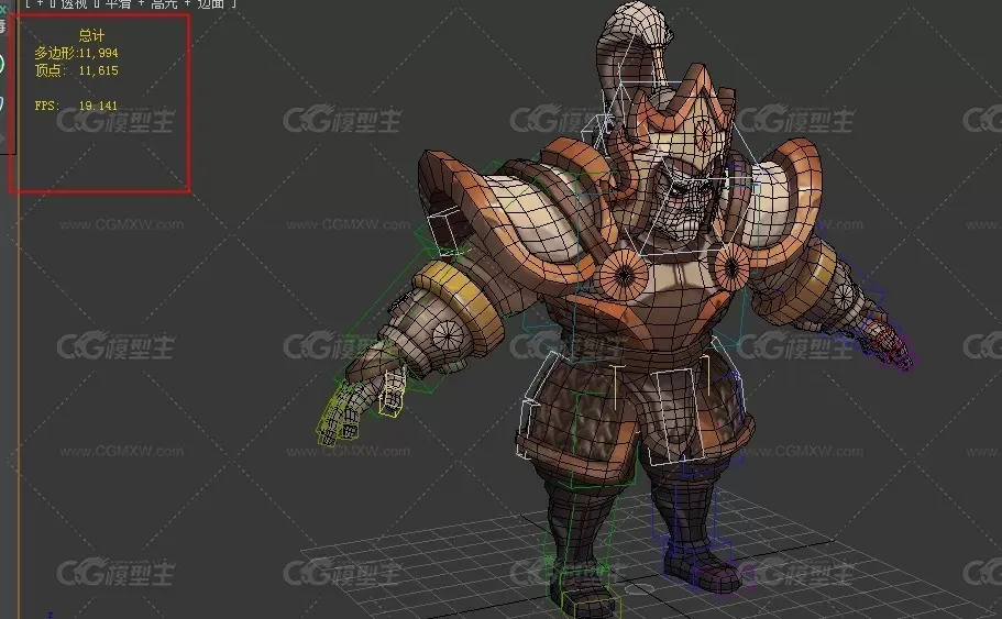 中国石像 石俑 将军 卡通人物雕像 3dmax动画-22