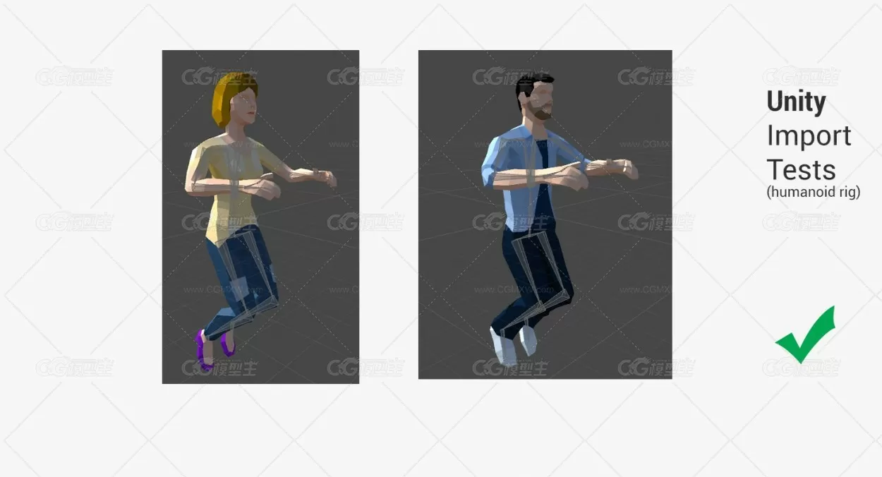 低多边形 扁平风格 人物 男人 女人 白领 老板 员工 快递员 中年人 lowpoly-1