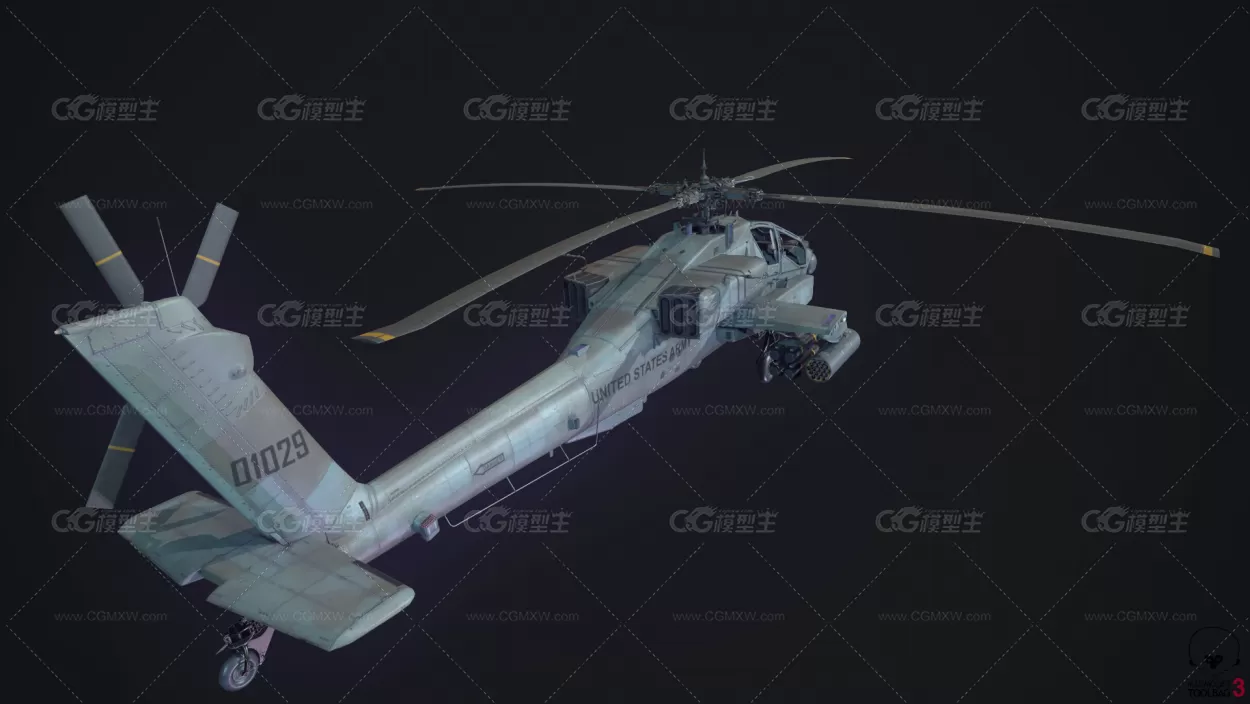 pbr次时代 阿帕奇 武装直升机 直升机 飞机 直升机 战斗机 AH-64A-3