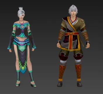 3D网游男女主角模型
