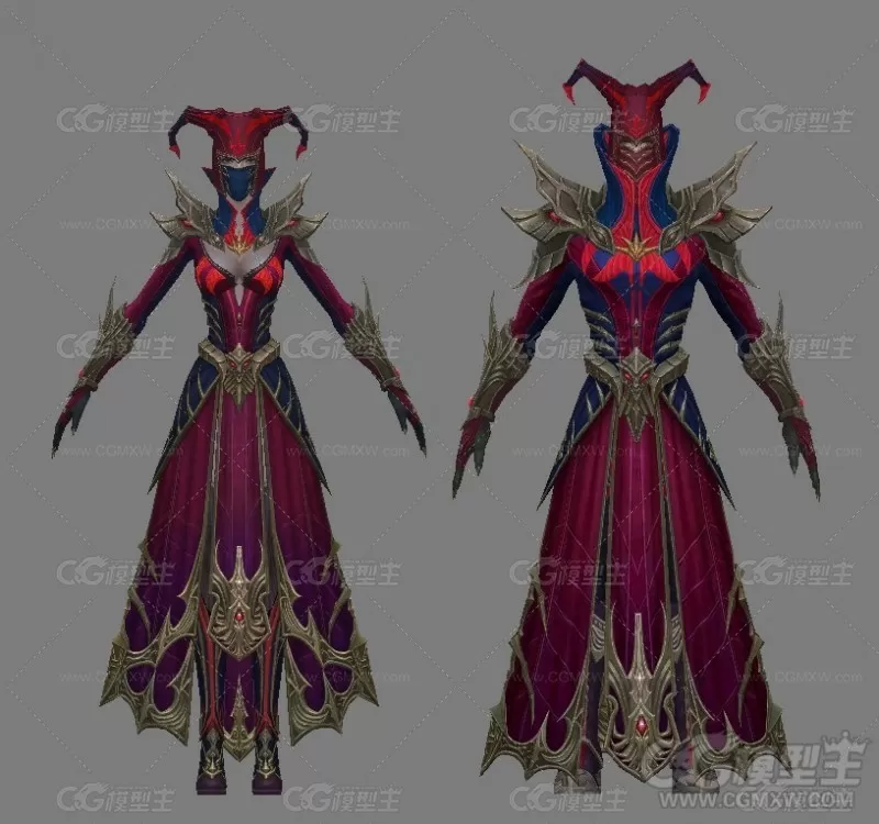 3D游戏神魔人物角色模型-1