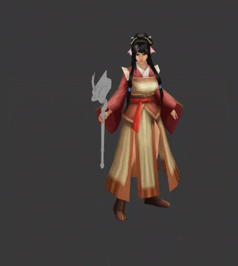 女法师3D游戏角色模型带绑定和游戏动画