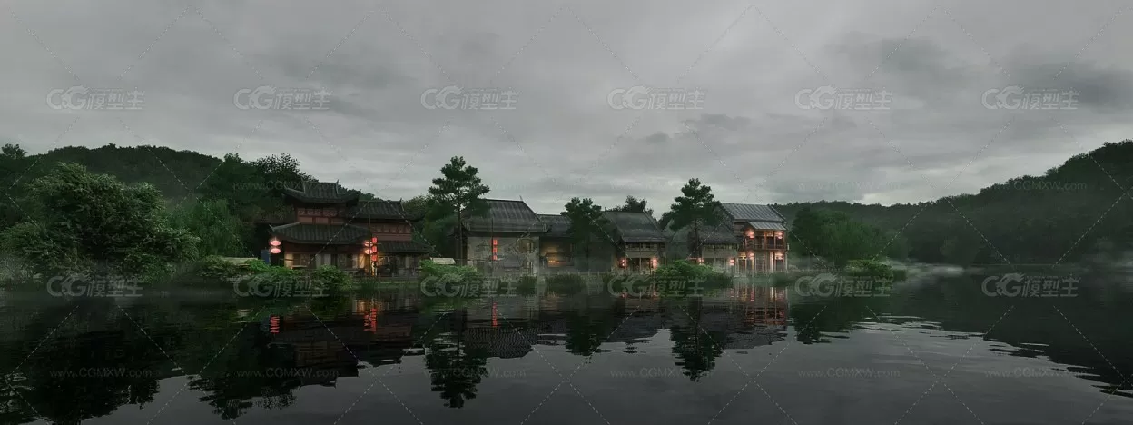 阴天小湖景-1