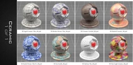 150组4K高清C4D Redshift逼真渲染纹理材质合集