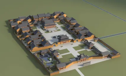 莲花古寺大型中国古代寺庙寺院建筑场景3dmax模型免费下载！有全套贴图！