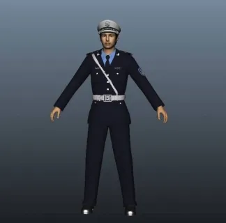 交通警察人物maya模型下载！一个交警冬装一个交警夏装警服的交通警察maya模型下载！