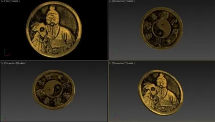 3dmax模型-八卦钱 古钱币 铜钱