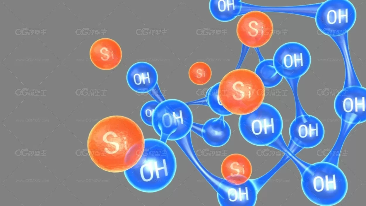 微元素微观动画硅原子化学反应-1