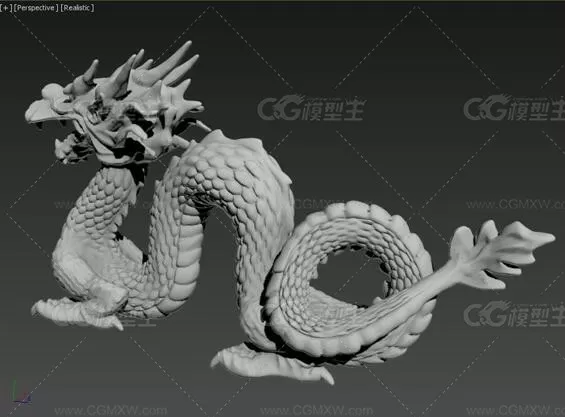 龙雕塑 3D模型-2