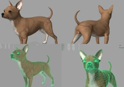 吉娃娃狗3D模型
