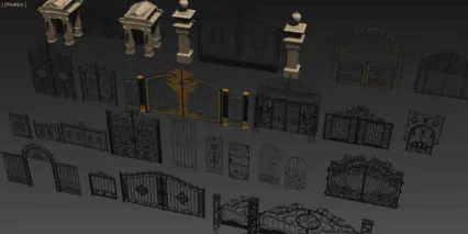 欧式大门 铁门3D模型