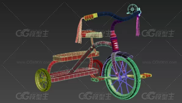 三轮儿童车3D模型-2