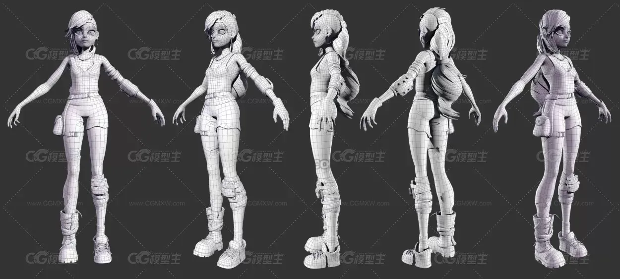 超赞的疯狂女孩3D模型-4