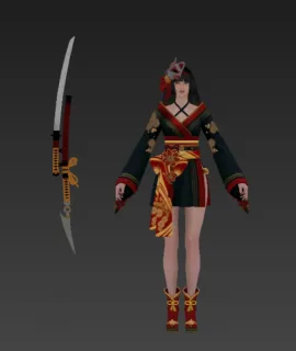 和服美女3D模型