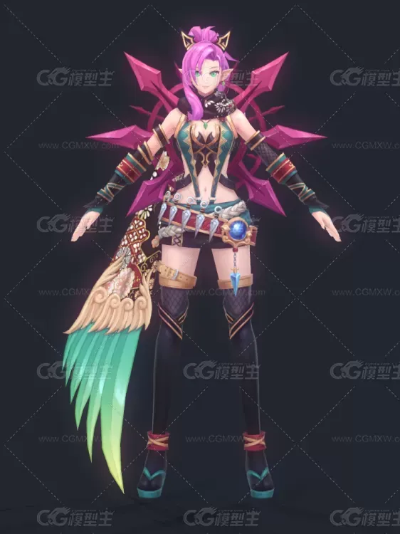 卡通角色 游戏美女模型-1