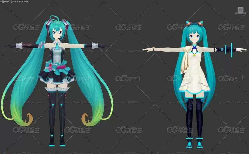 《初音未来》人物模型 二次元 卡通角色模型-5