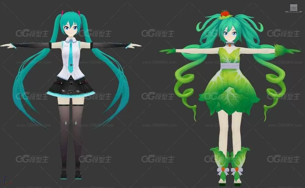 《初音未来》人物模型 二次元 卡通角色模型-4