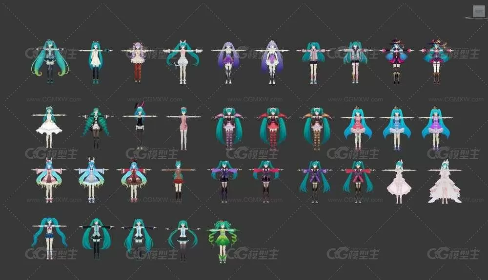 《初音未来》人物模型 二次元 卡通角色模型-7