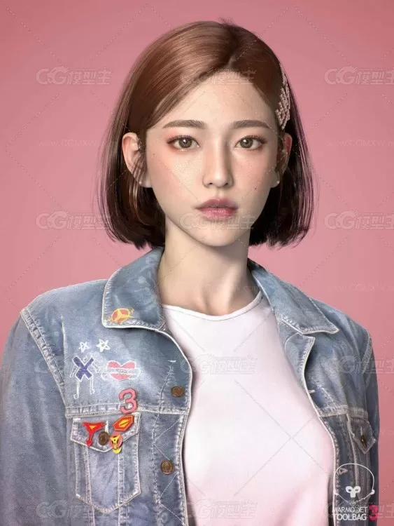 高精度女性3D模型源文件-1