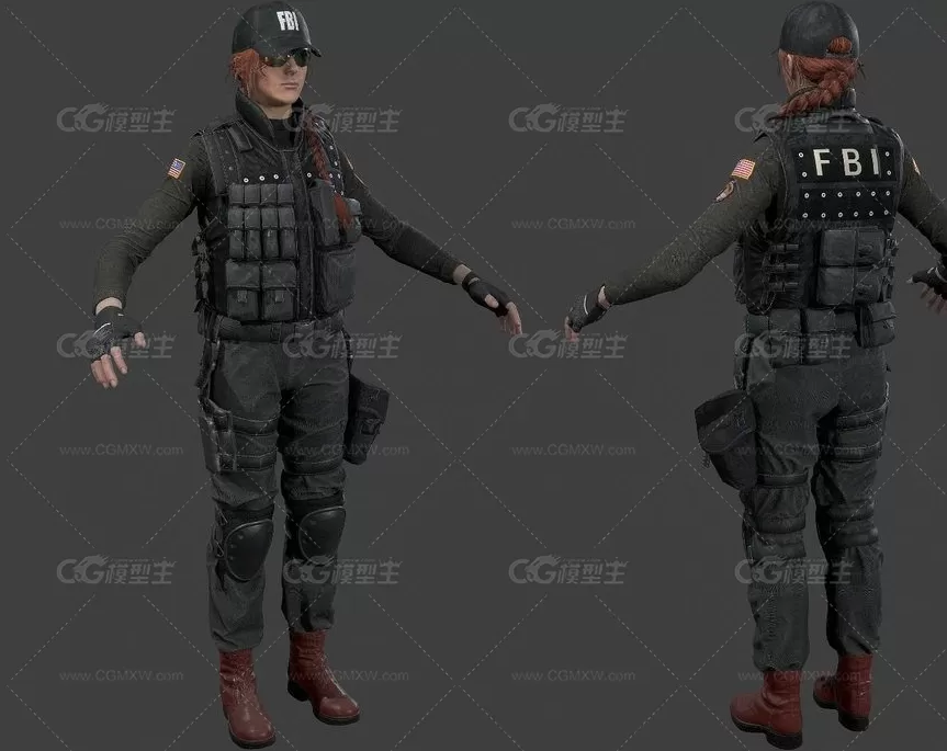 彩虹六号：围攻全套角色 Rainbow Six 模型+骨骼 次世代角色3D模型合集-3