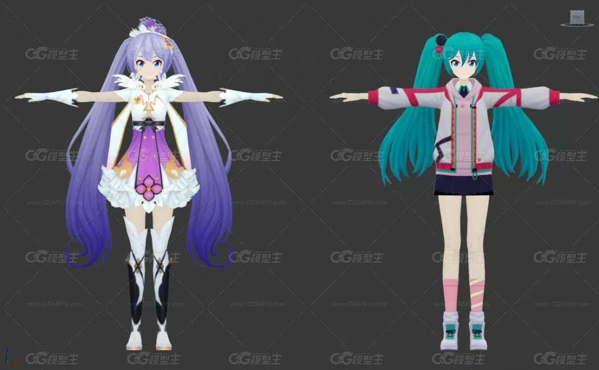 《初音未来》人物模型 二次元 卡通风格-1