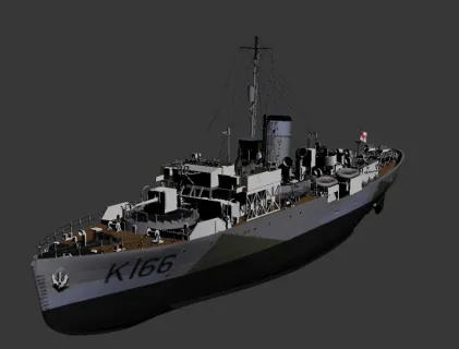 K166军舰 max格式 3D模型下载