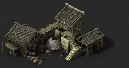 中古建筑模型_铁匠铺
