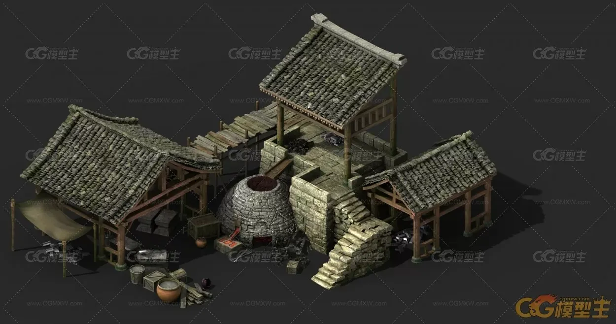 中古建筑模型_铁匠铺-1