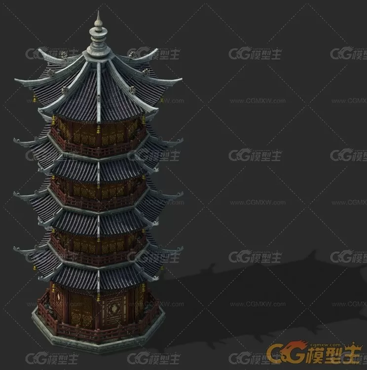 中古建筑模型-武当塔-1