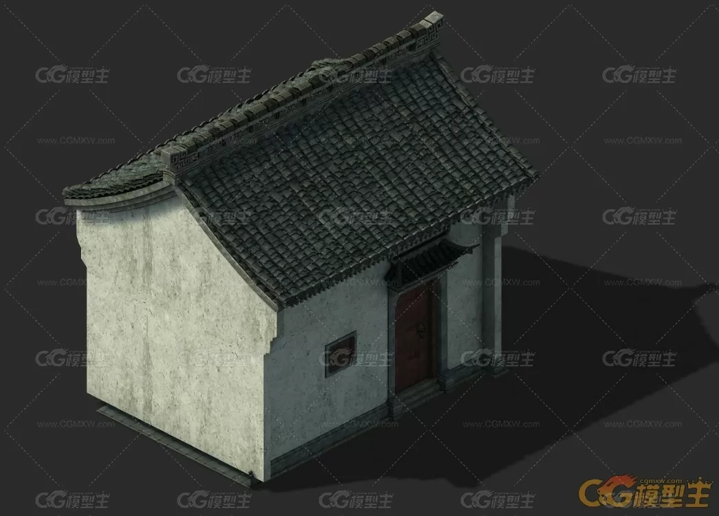 中古建筑模型__徽派建筑门房-1