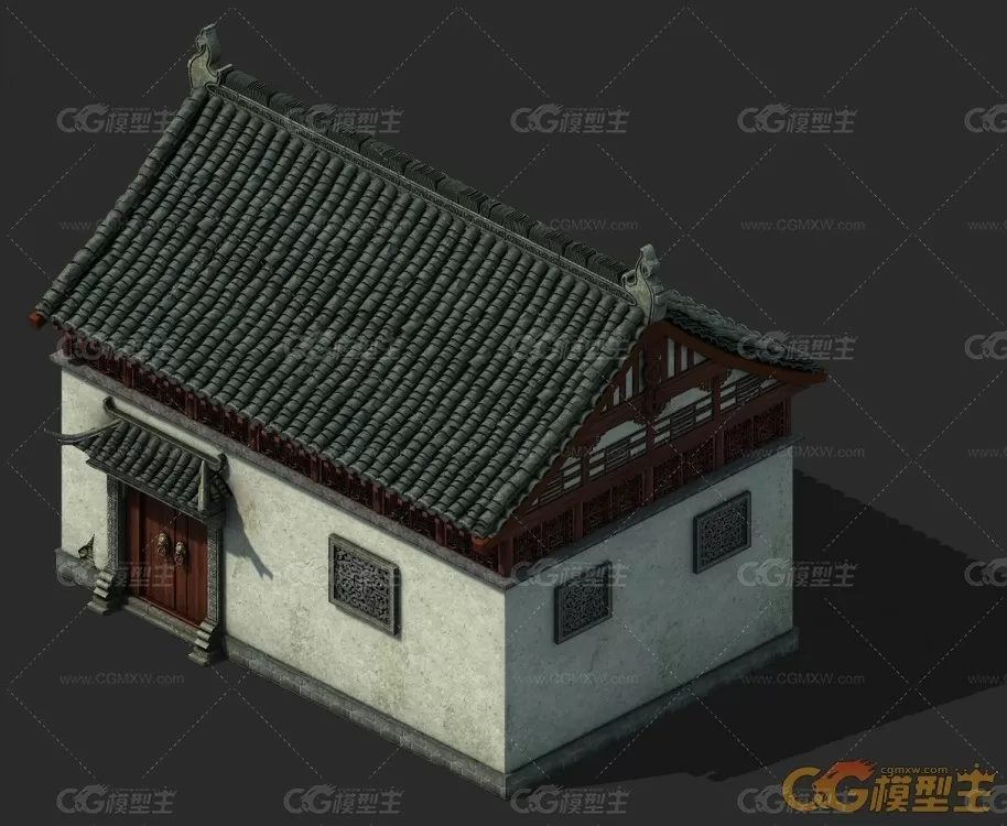 中古建筑模型__徽派建筑房01-1