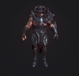 次世代3D带盔甲的野蛮人 战士模型