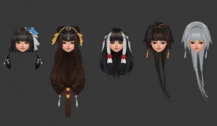 剑三各职业角色头发 发型3D模型全套