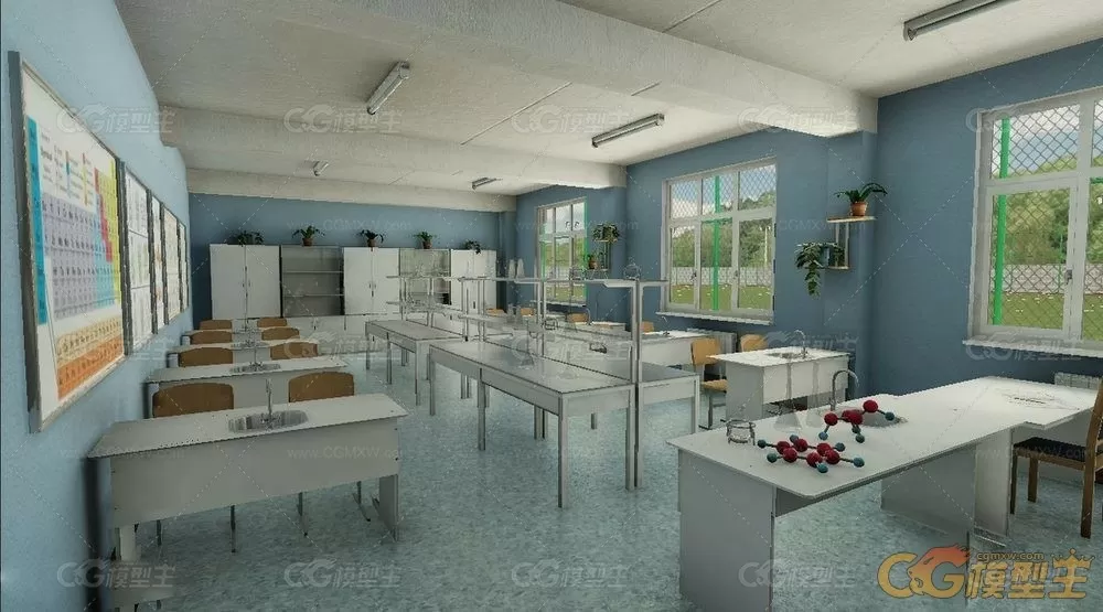 Unity精美学校场景3D模型 School Scene-3