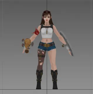 Q版女角色模型，带绑定。