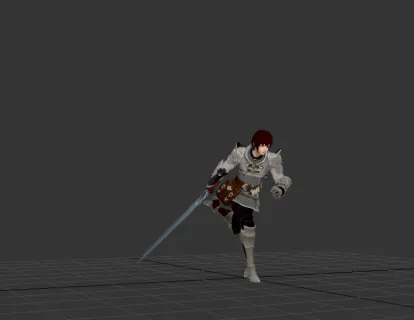 帅气男剑客3D游戏角色模型