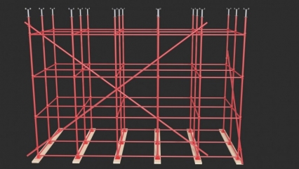 盘扣式脚手架-房建施工-桥梁施工等施工现场脚手架（此模型属于真实施工现场模型）