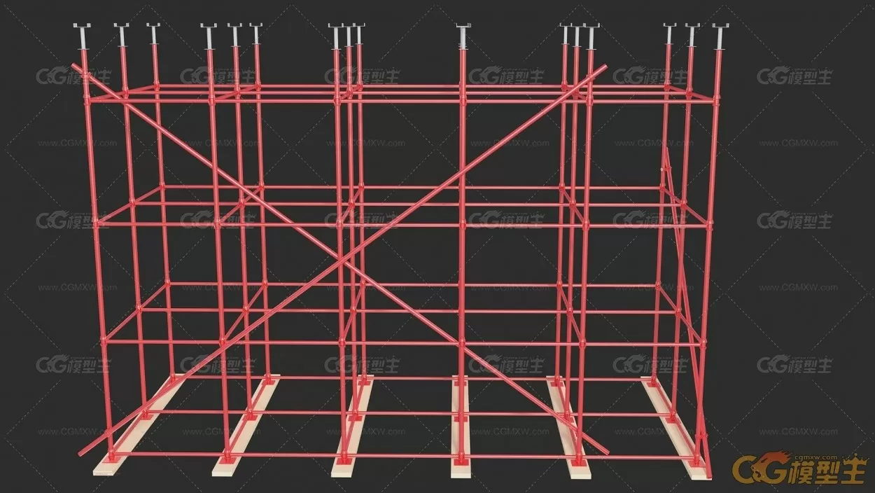 盘扣式脚手架-房建施工-桥梁施工等施工现场脚手架（此模型属于真实施工现场模型）-1