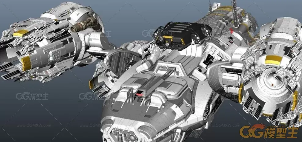 普罗米修斯 科幻飞船3D模型下载-1