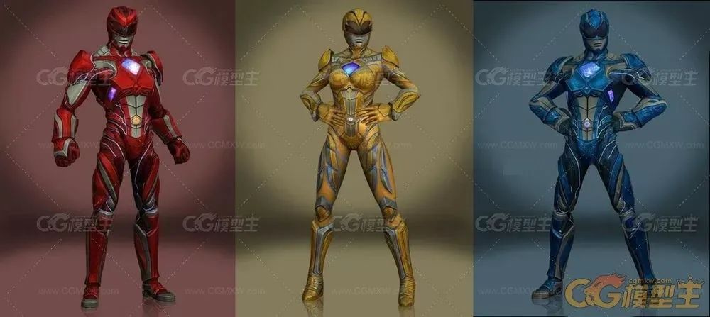 超凡战队全组+反派女王3D模型 女英雄CG资源合集下载-2
