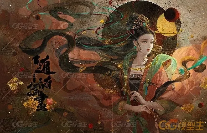 高级超清画面的古风原画插画教程-2