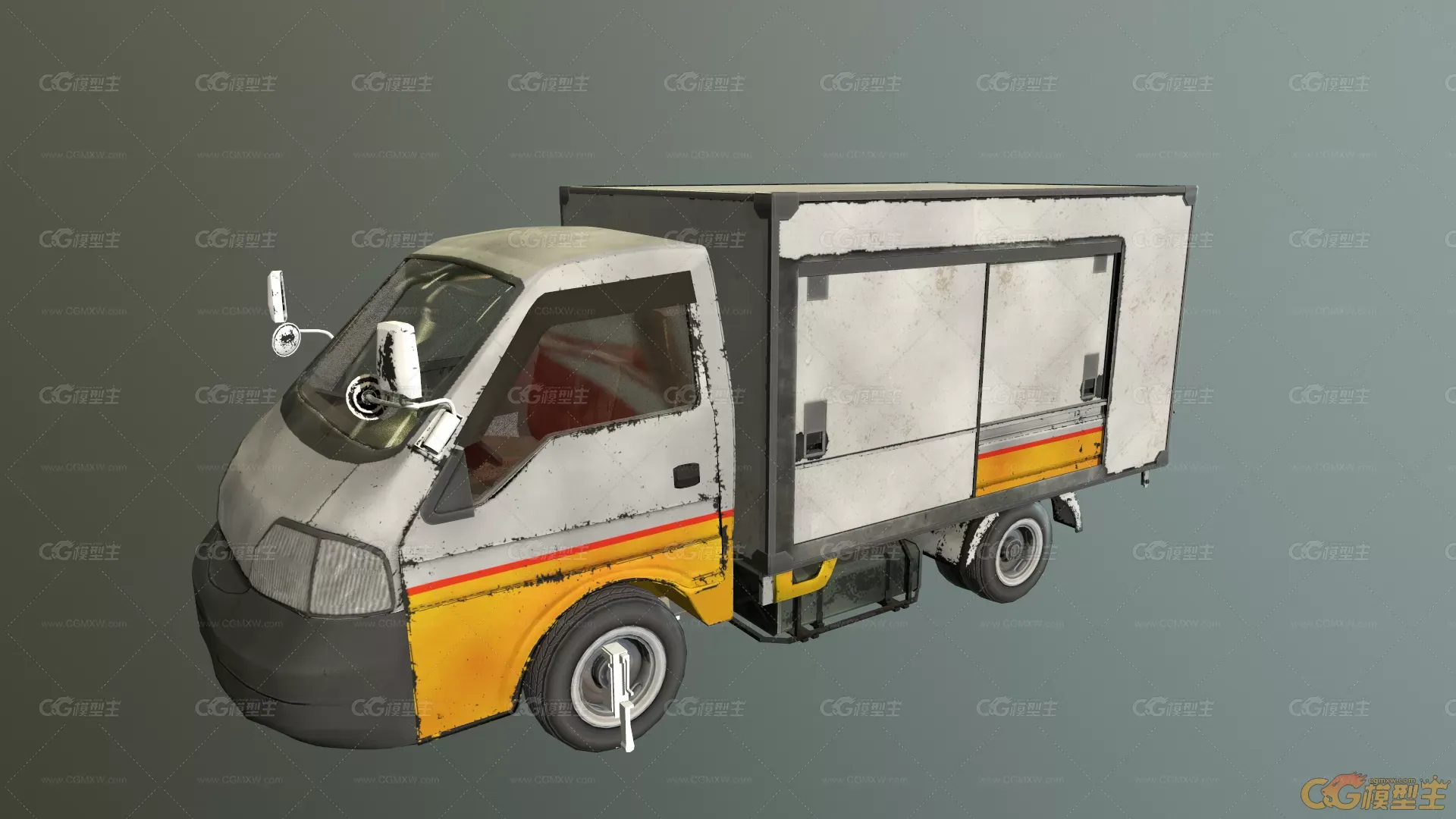 次世代卡车，低模大卡车，车辆，汽车，卡通卡车运兵车，货车，绿皮卡车，大篷车，...-3