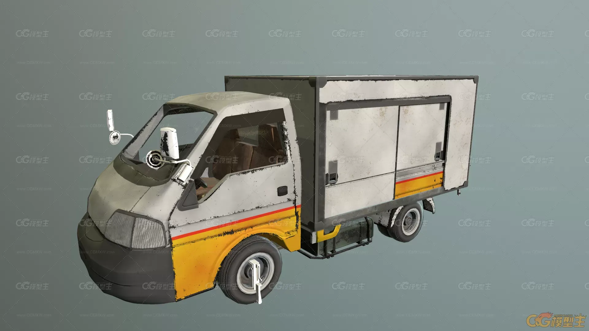 次世代卡车，低模大卡车，车辆，汽车，卡通卡车运兵车，货车，绿皮卡车，大篷车，...-5