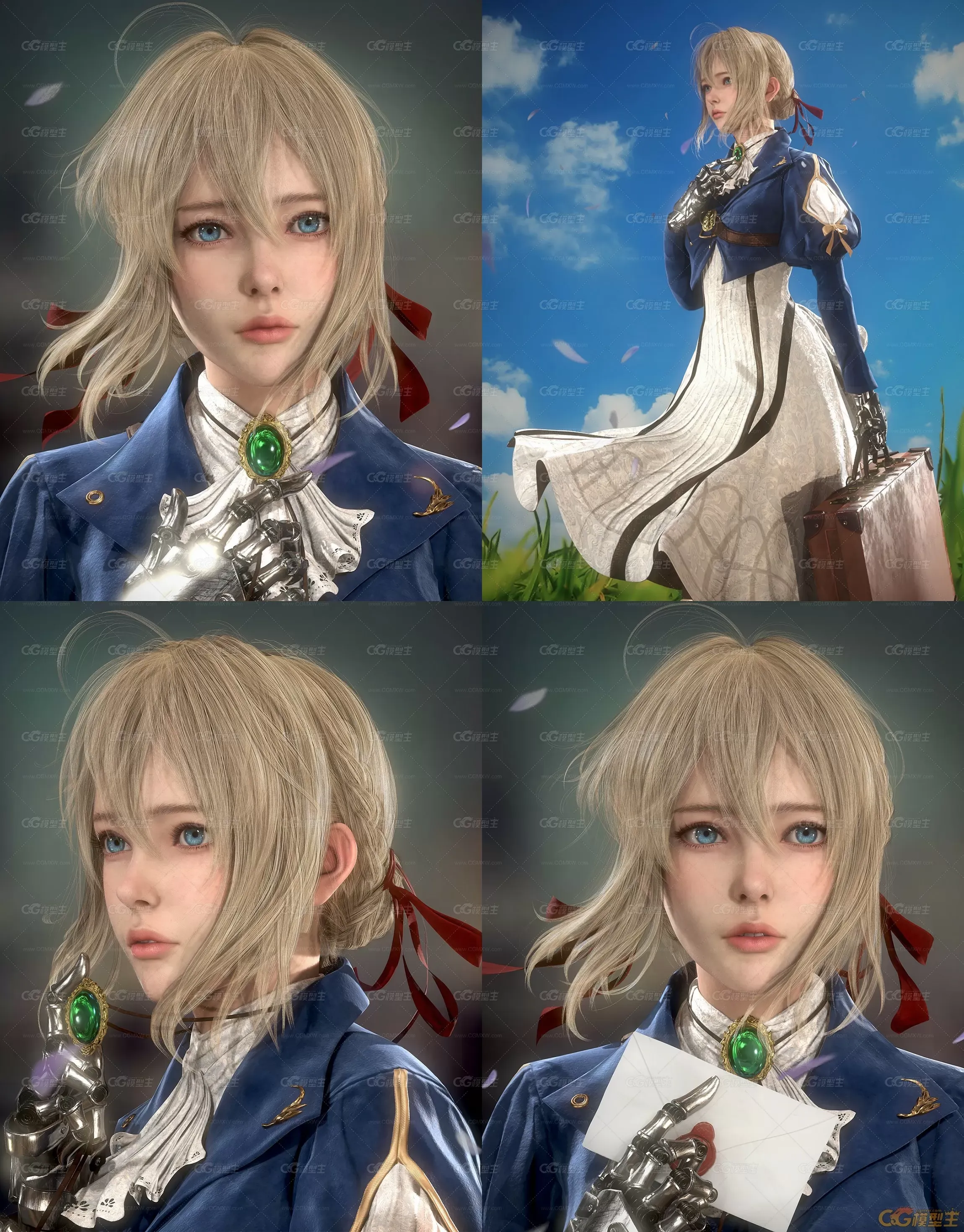 紫罗兰永恒花园薇尔利特高模 次时代 高清贴图 pbr 8k-3
