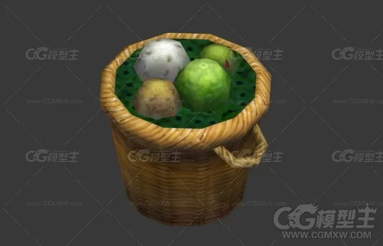 竹筐3D模型-1