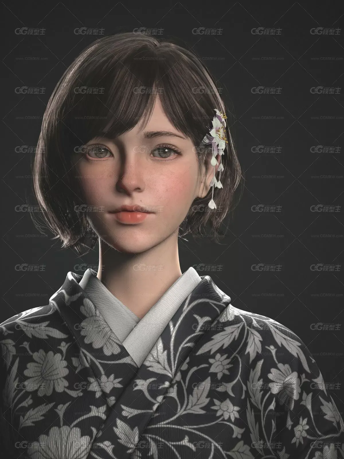 《和服女孩》—gyu bin yun（模型带贴图）-2