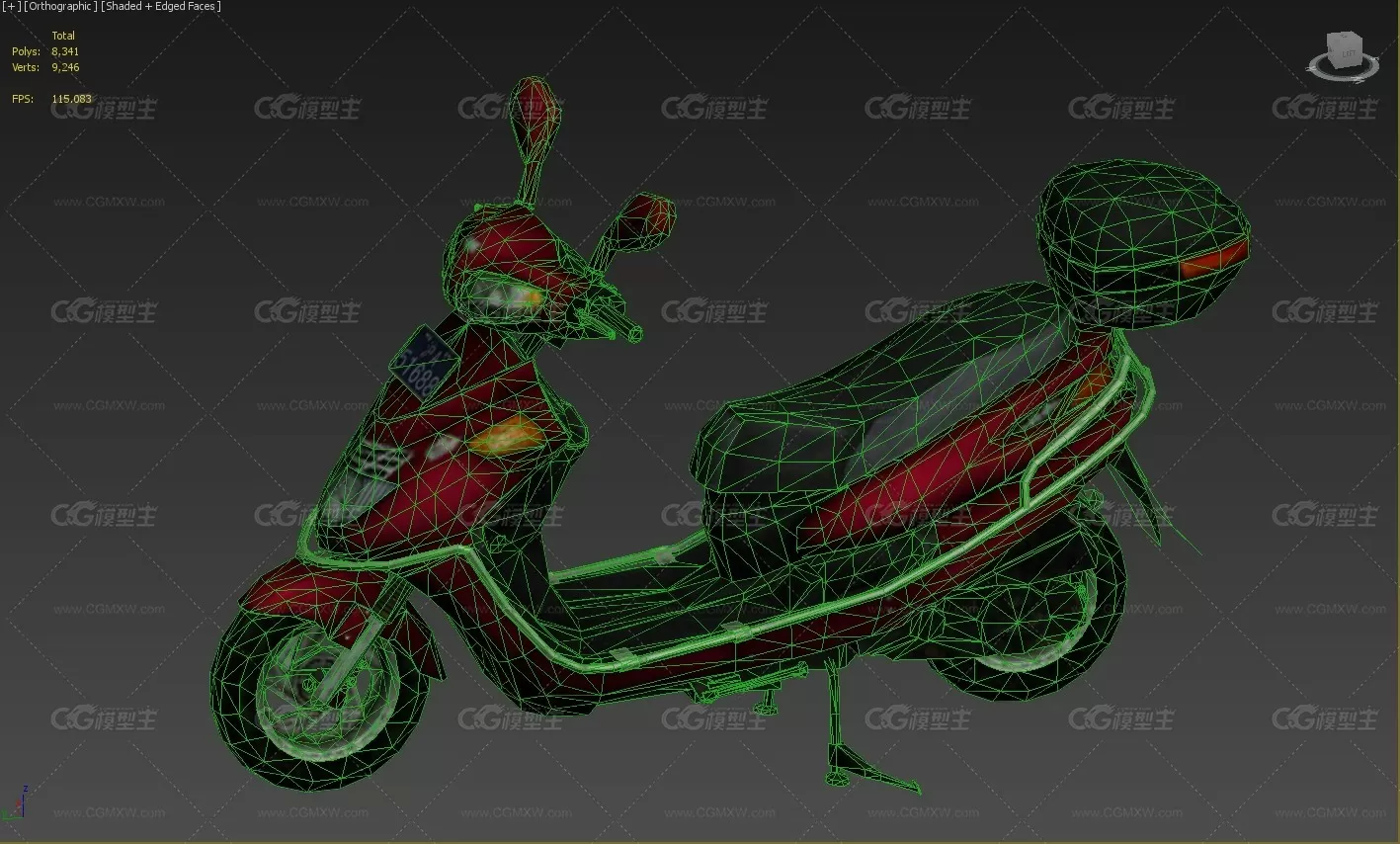 次世代PBR低模 电动车 Scooter 电瓶车 摩的 摩托车 摩托车的士 电动自行车 小型摩托车-7