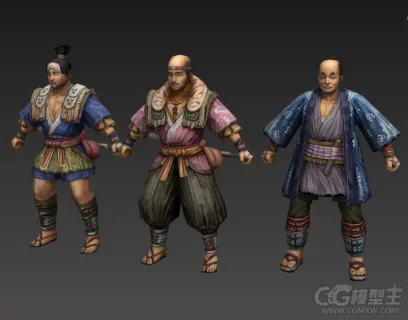 日本武士游戏人物模型