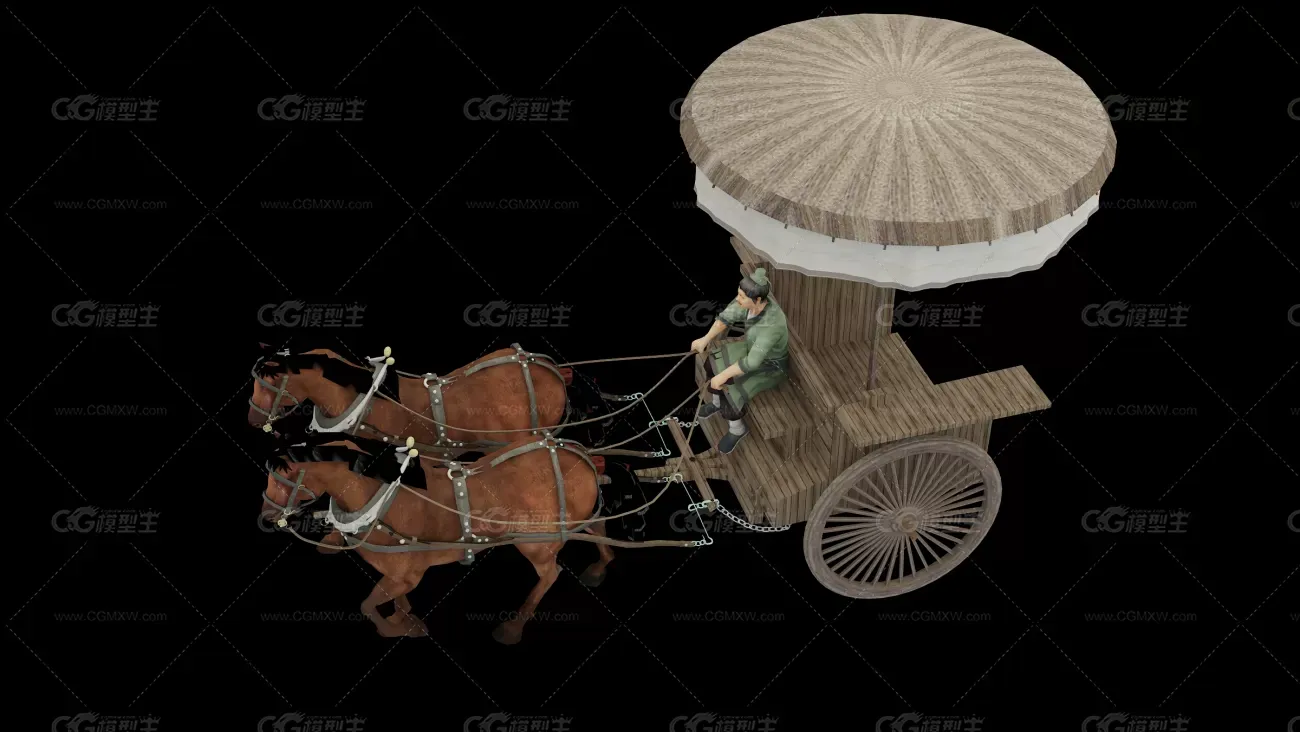 古代马车，春秋战国双马车-2